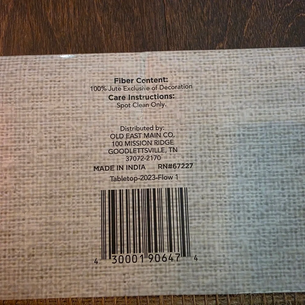 NWT 100% Jute Natural Living Table Runner 72